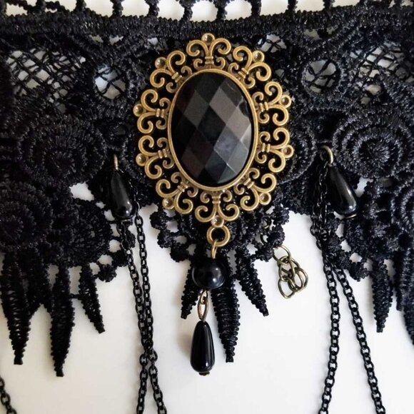 NEW Dolls Kill Handmade Delicate Fate Black Lace Choker Necklace - Picture 6 of 11